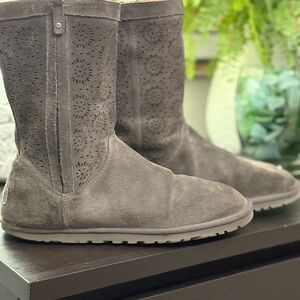 UGG Grey Perforated Boots